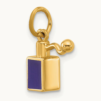 Square Perfume Bottle Charm, 14K Yellow Gold