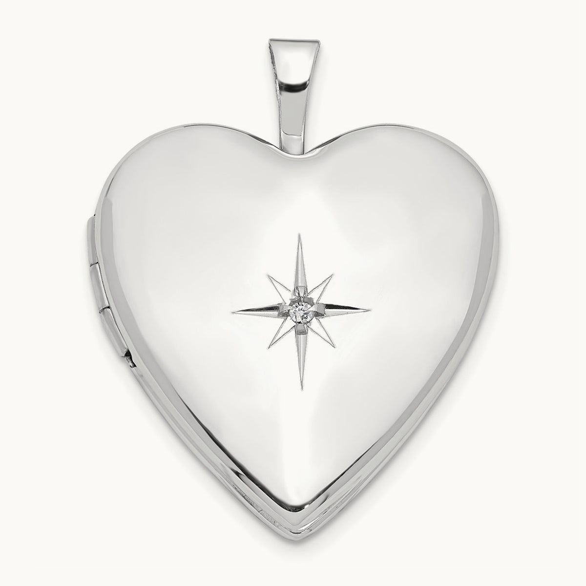 Diamond Heart Locket — 14K White Gold