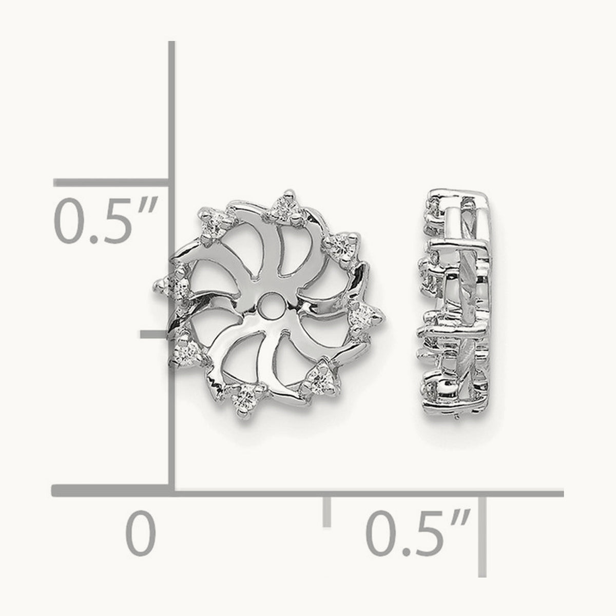 VS Diamond Earring Jacket, 14K White Gold