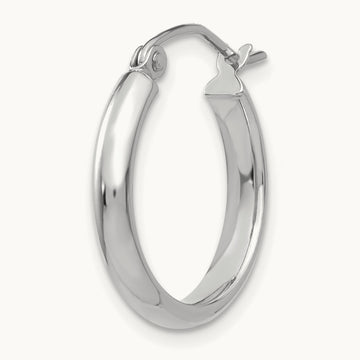Single 14k White Gold Polished Hoop Earring