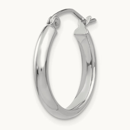 Single 14k White Gold Polished Hoop Earring