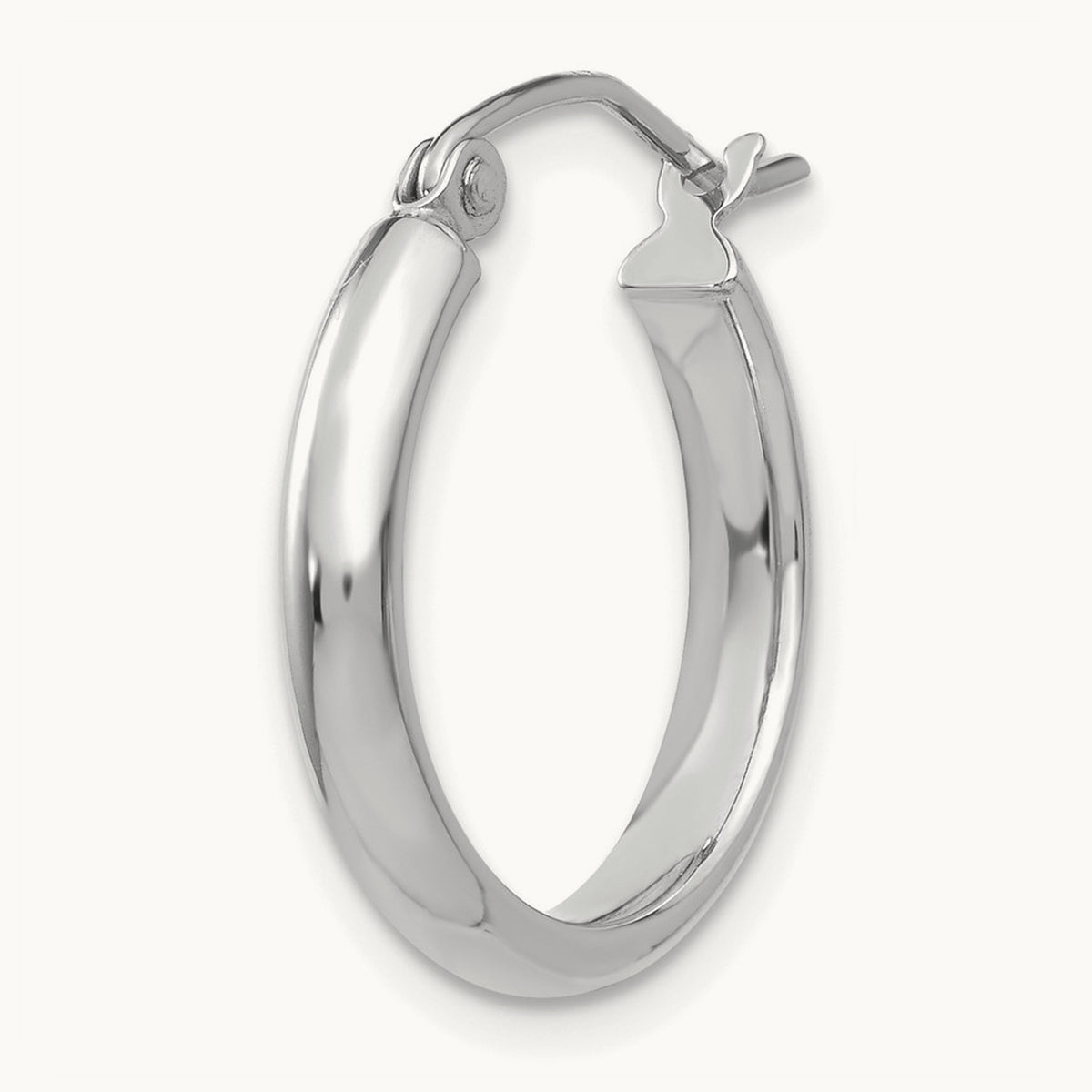 Single 14k White Gold Polished Hoop Earring