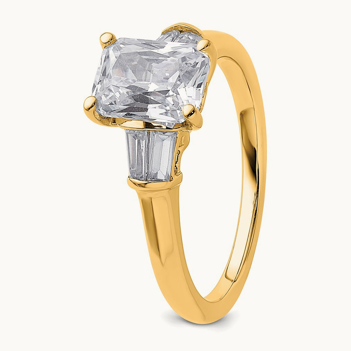 3 Stone Engagement Ring, 1.75 ct tw Lab-Grown Diamond — VS (Best), 14K Yellow Gold