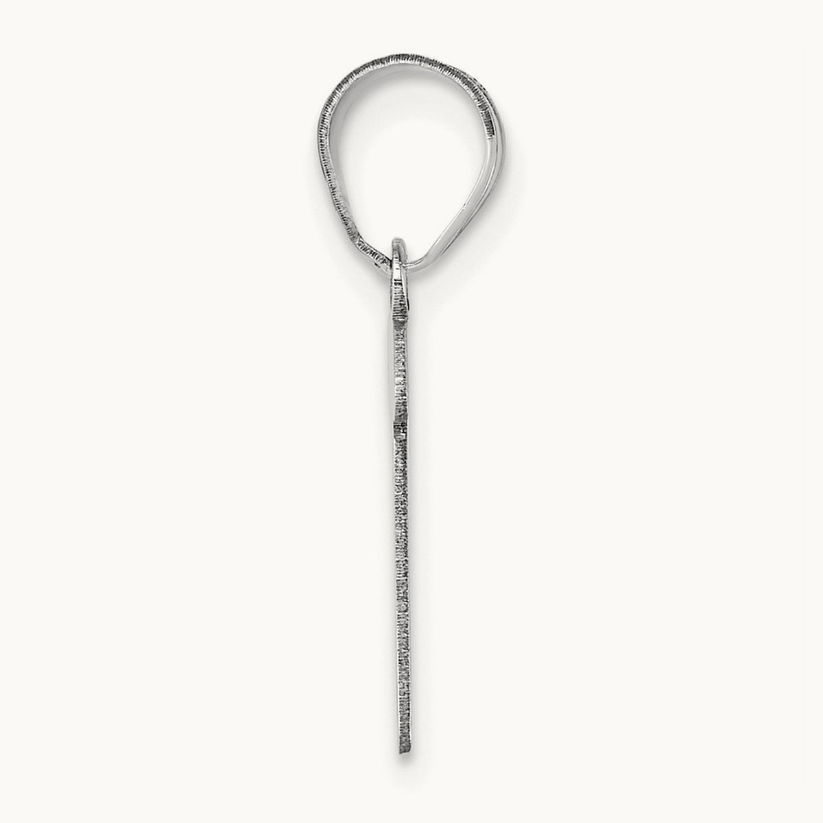 Polished Script Initial Pendant — 14K White Gold, F