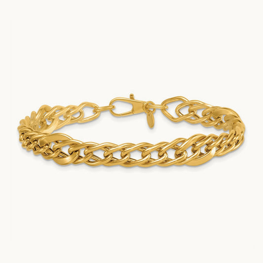 Polished 8in Multi Link Bracelet, 14K