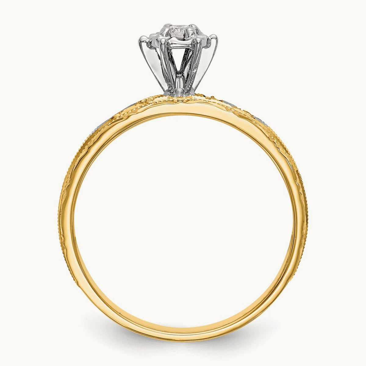 AA Quality Trio Complete Engagement Ring, 14K