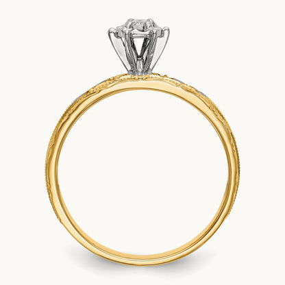 AA Quality Trio Complete Engagement Ring, 14K