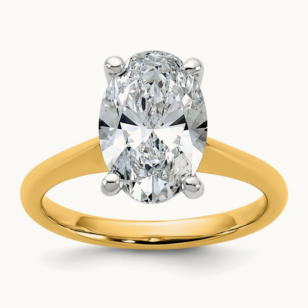 Oval 8X Ring, 3.00 ct tw Lab-Grown Diamond — 14K Two-Tone