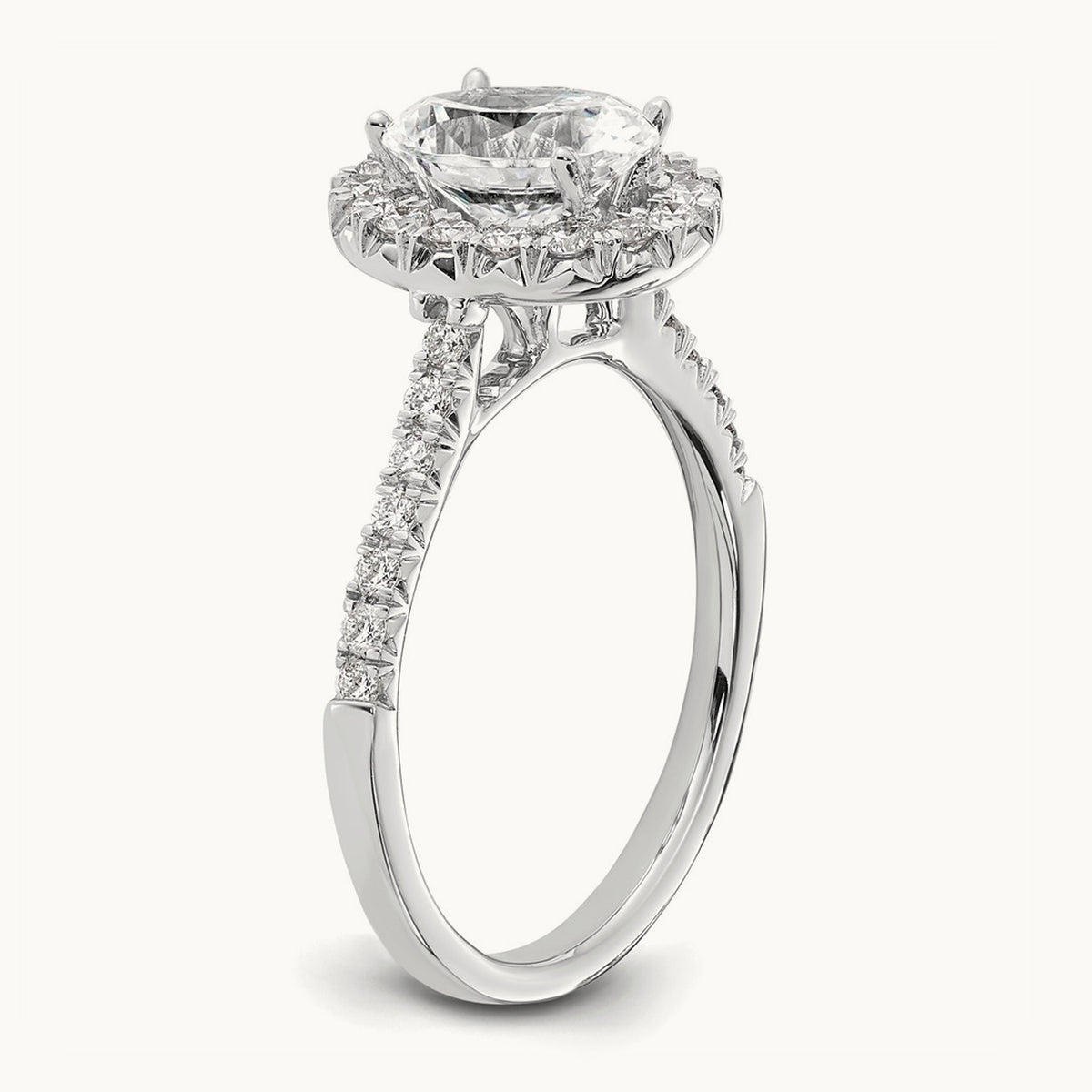 Oval Halo Engagement Ring, 0.25-2.50 ct tw Lab-Grown Diamond — 14K White Gold (2)