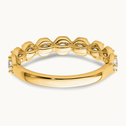 Hexagon Setting Wedding Band, 0.75 ct tw — 14K Yellow Gold