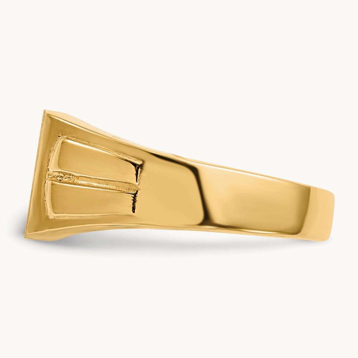 9.0x7. Closed Back Signet Ring, 5mm, 14K