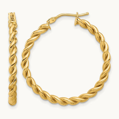 Polished Twist Hoop Earrings — Leslie's — 31mm