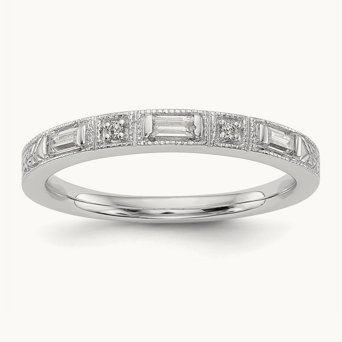 Diamond Wedding Band, 14K White Gold