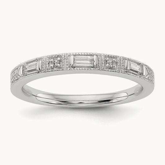 Diamond Wedding Band, 14K White Gold