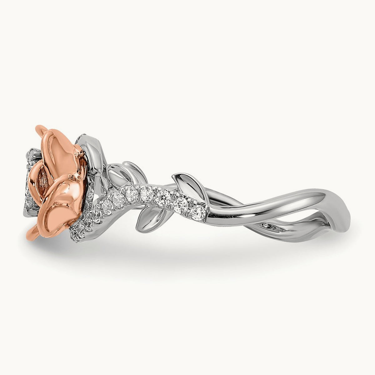 Diamond Fashion Band, 14K White with Rose Gold
