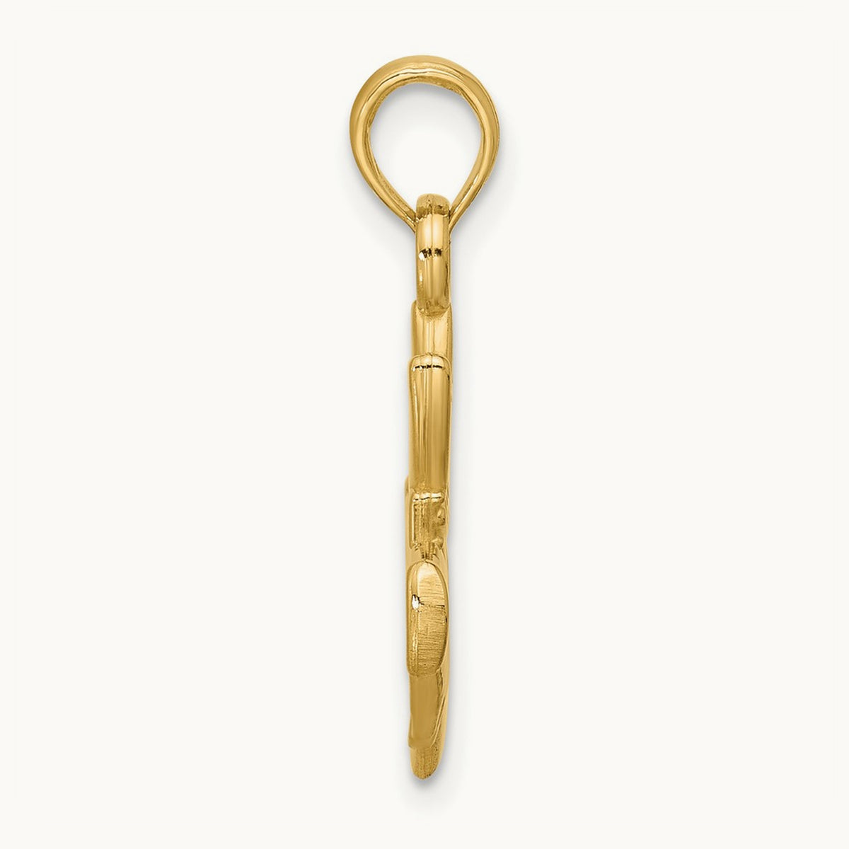 Polished Heart Crown Pendant, 14K