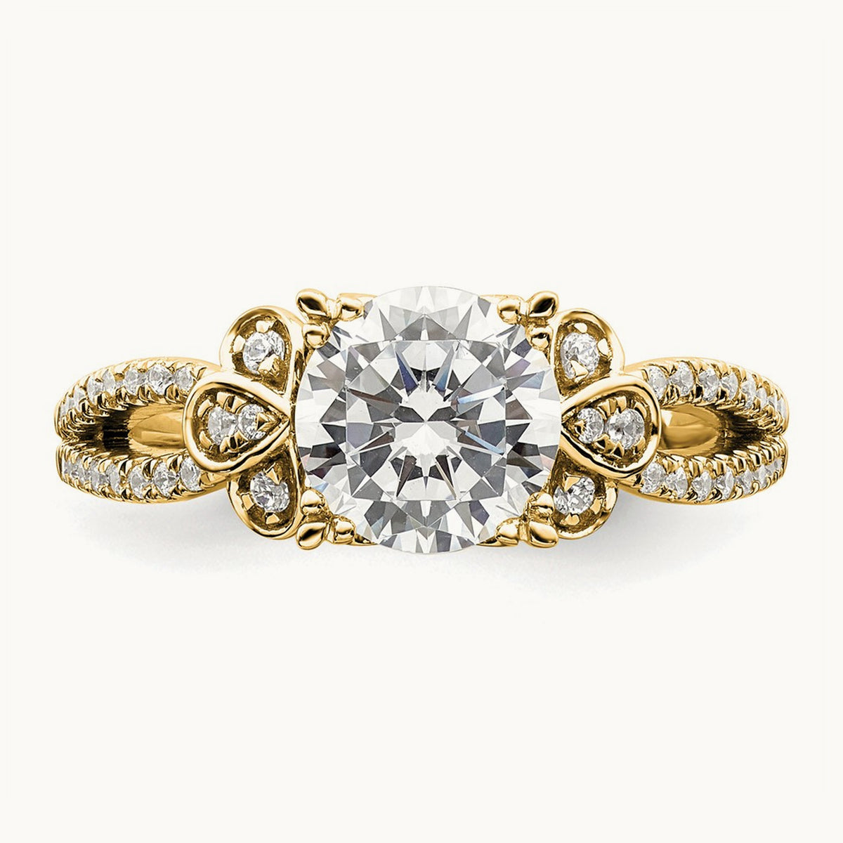 1 1/2ct Round Split Shank Semi-Mount Engage Dia Ring, 14K Gold