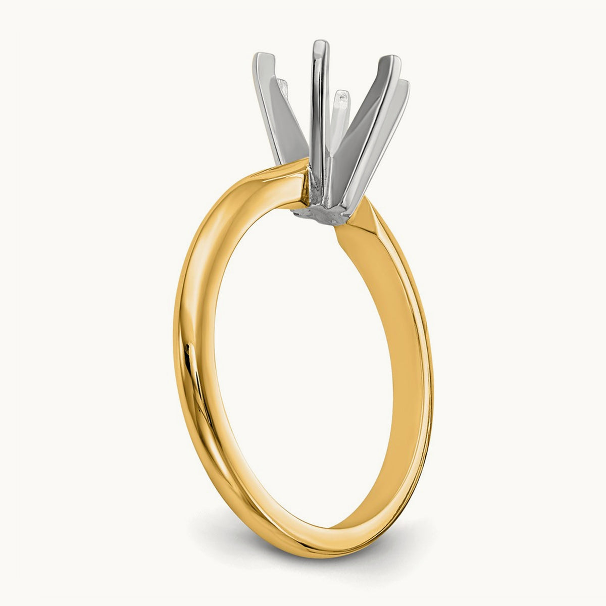 5/8ct. Lightweight Knife Edge 6-Prong Ring Mounting, 14K Two-tone