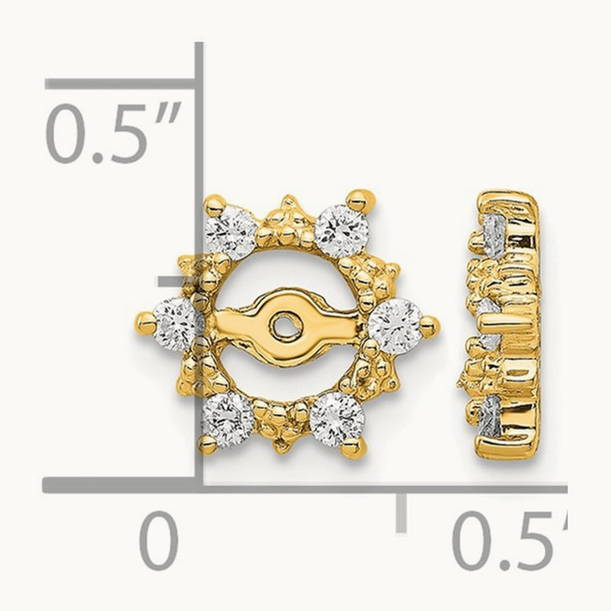 AA Fancy Diamond Earring Jackets, 14K