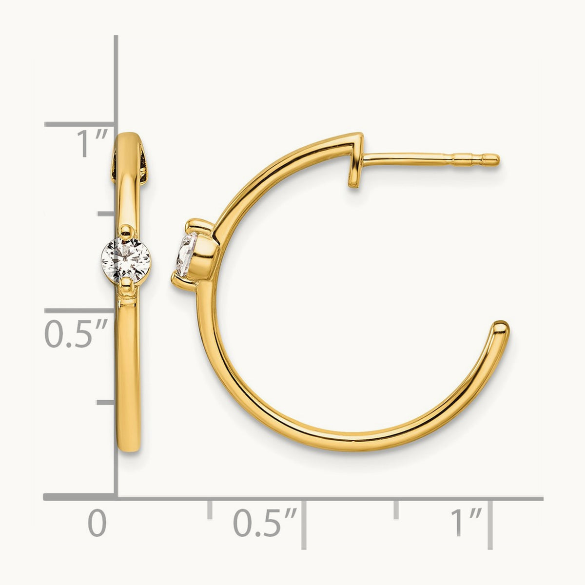C-Hoop Post Earrings, 0.25 ct tw Lab-Grown Diamond