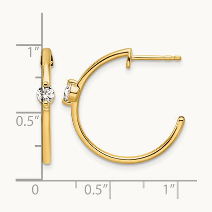 C-Hoop Post Earrings, 0.25 ct tw Lab-Grown Diamond