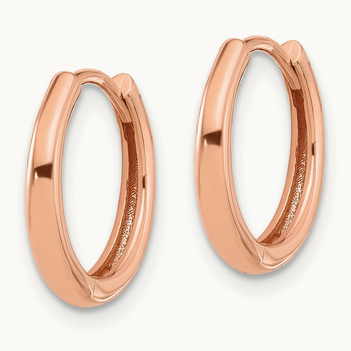 Polished Hinged Hoop Earrings — 14K Rose Gold
