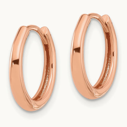 Polished Hinged Hoop Earrings — 14K Rose Gold