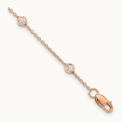 TO 14kr 1/2ct Lab Grown Diamond VS+ F+ Comp. 8 Station 9 inch Bracelet