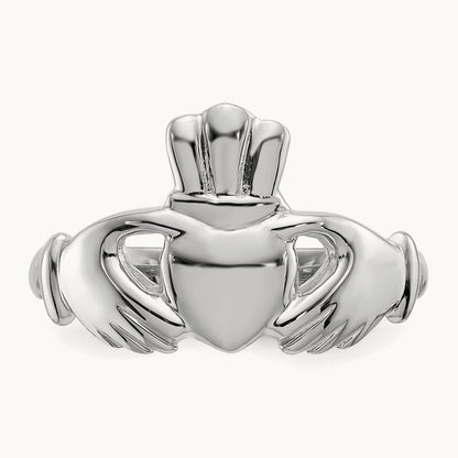 Polished Claddagh Ring, 14K White Gold