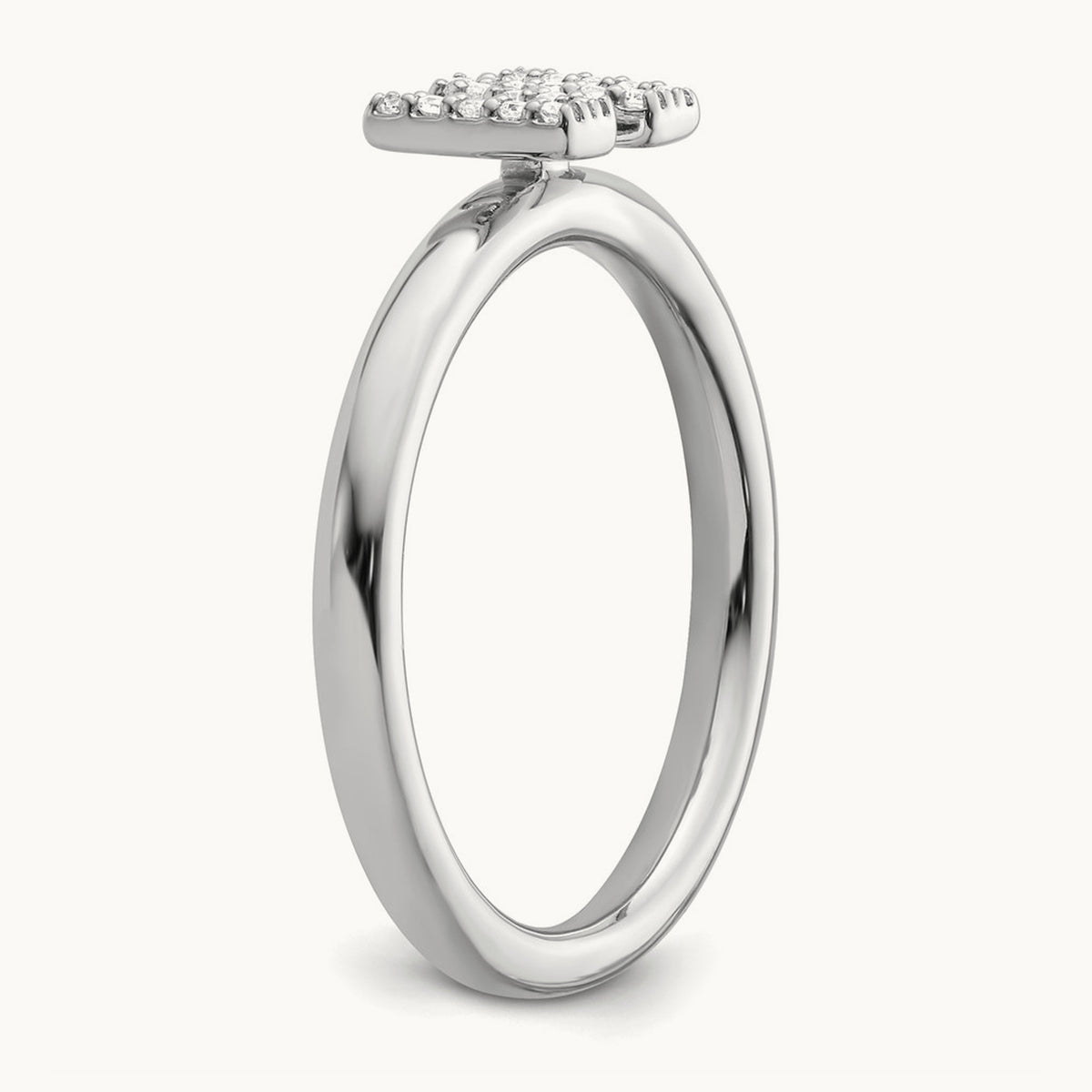 Stackable Diamond Ring — 14K White Gold, W