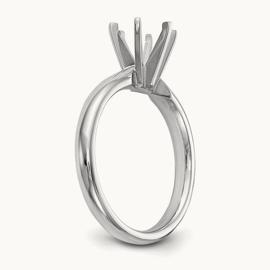 1ct. Medium-Weight Comfort-Fit 6-Prong Mounting, 14K White Gold
