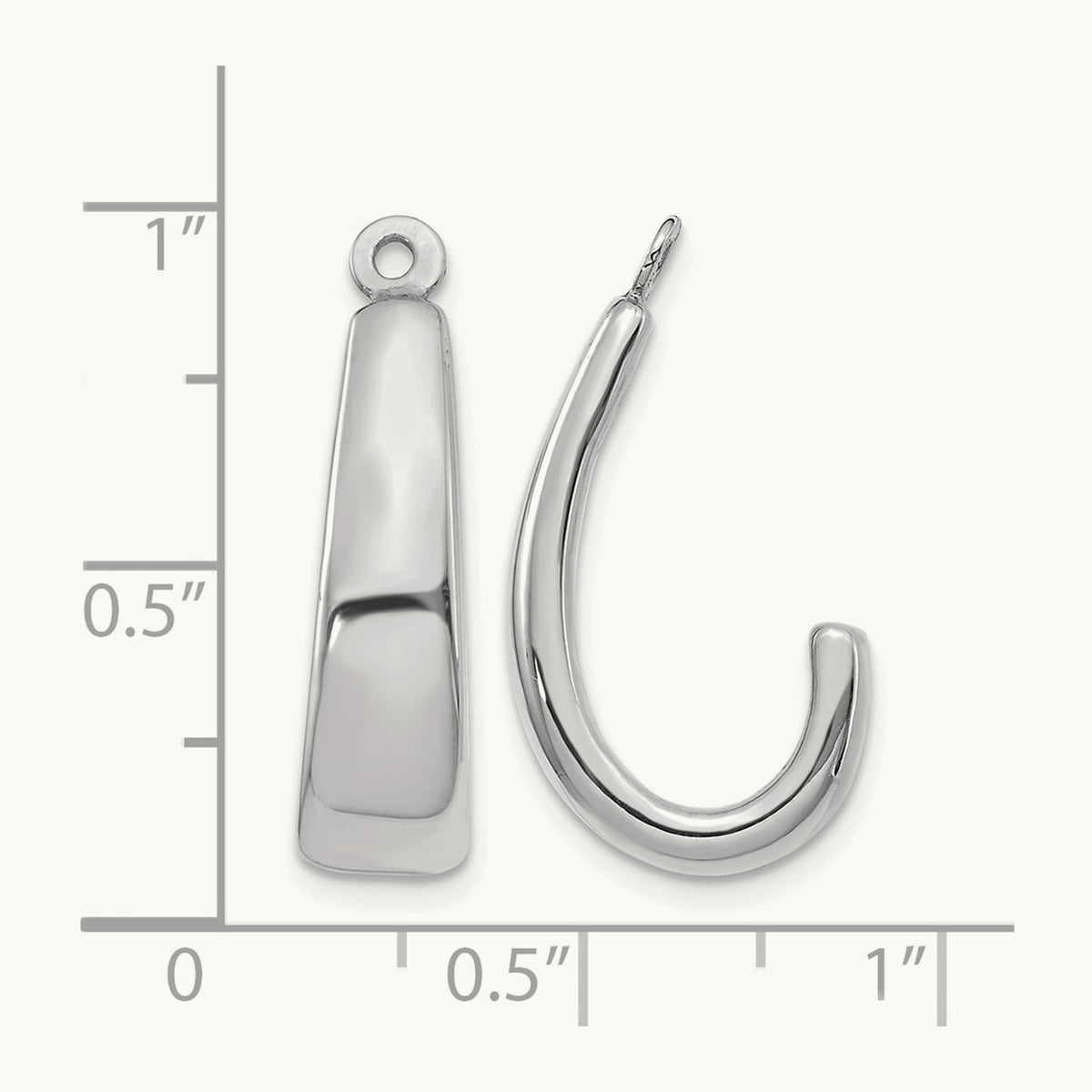 J Hoop Earring Jackets — 14K White Gold