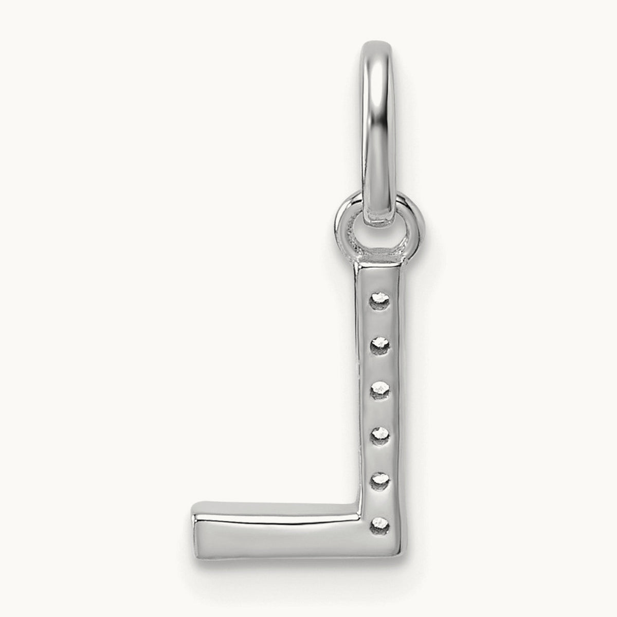 Twisted Diamond Charm — 14K White Gold, L