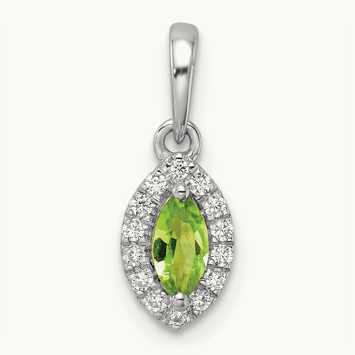 Peridot August Birthstone Pendant, 0.10 ct tw Lab-Grown Diamond