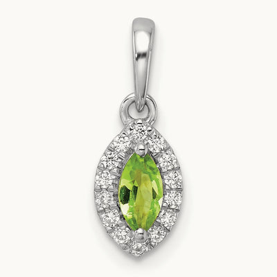 Peridot August Birthstone Pendant, 0.10 ct tw Lab-Grown Diamond