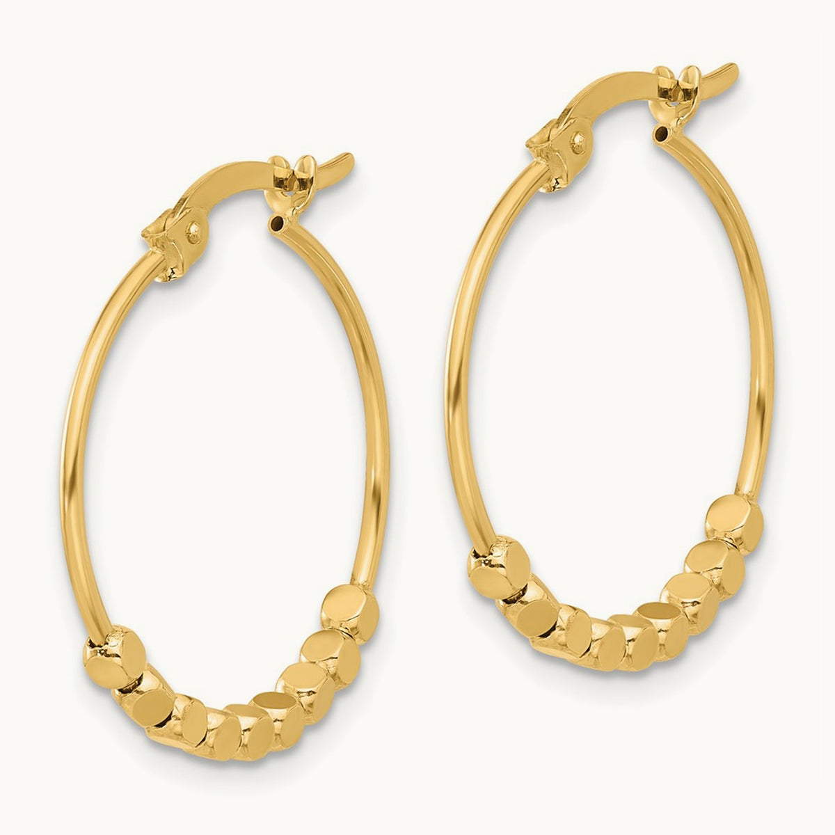 Polished Beads Hoop Earrings — 23.5mm