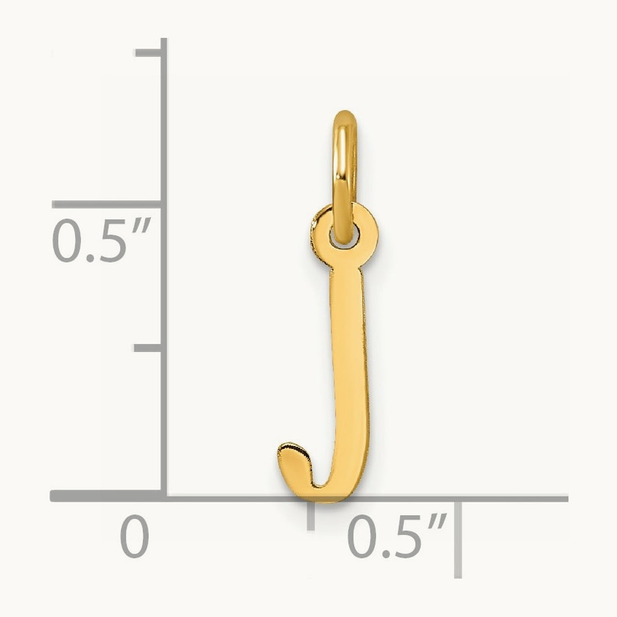 Small Slanted Block Initial Charm — 14K Yellow Gold, J