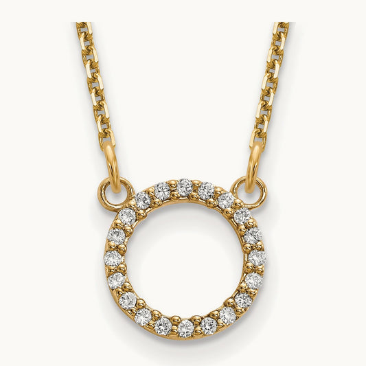 Diamond Open Circle Necklace, 14K