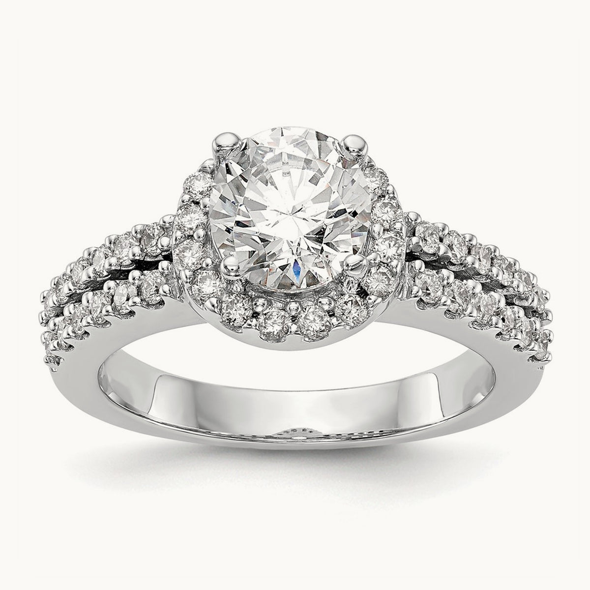 Round Semi-Mount Halo Engagement Ring — 1/2 ct, 7