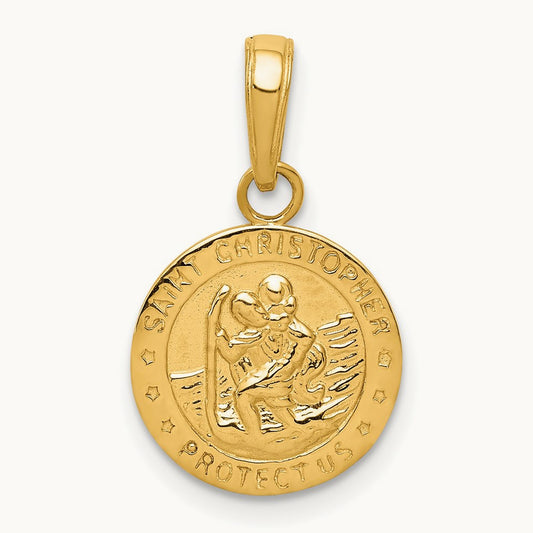 Saint Christopher Medal Charm, 14K