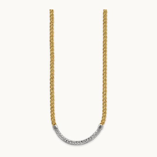 & White Rhodium D/C Twisted Fancy Necklace, 14K