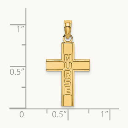 Nurse Cross Charm, 14K