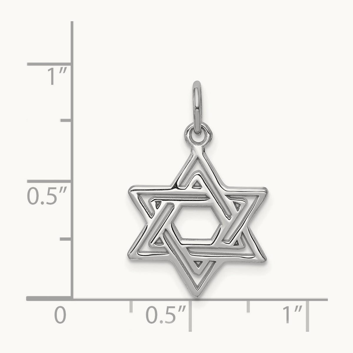 Star of David Charm — 14K White Gold