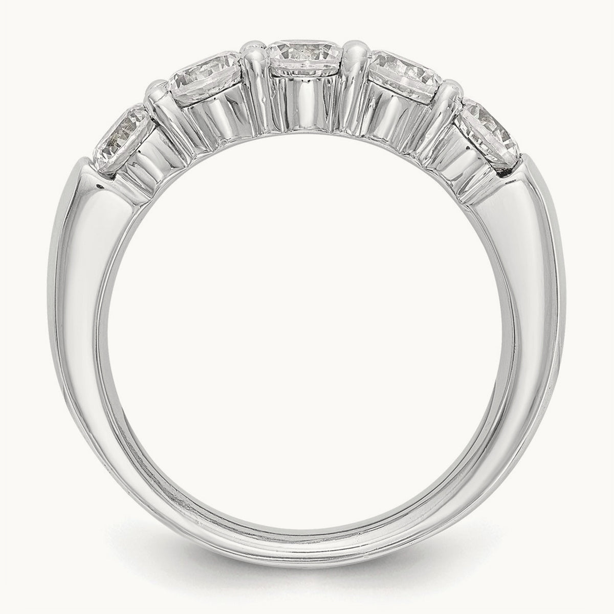 5-Stone Diamond Band, 14K White Gold