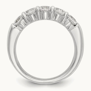5-Stone Diamond Band, 14K White Gold