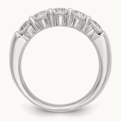 5-Stone Diamond Band, 14K White Gold