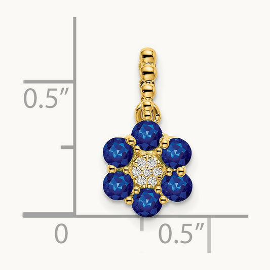 Sapphire and Diamond Floral Pendant — photo set