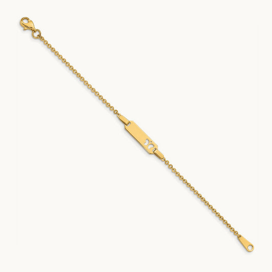 Children's Butterfly ID Bracelet, 14K