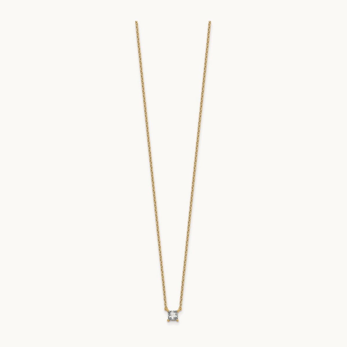 Princess Pendant Necklace, 0.25-4.00 ct tw Lab-Grown Diamond — 1/4 ct, VS (Best), 14K Yellow Gold