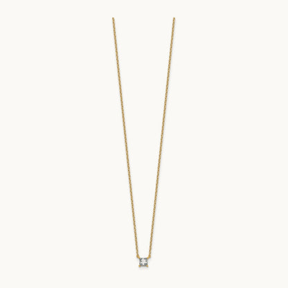 Princess Pendant Necklace, 0.25-4.00 ct tw Lab-Grown Diamond — 1/4 ct, VS (Best), 14K Yellow Gold